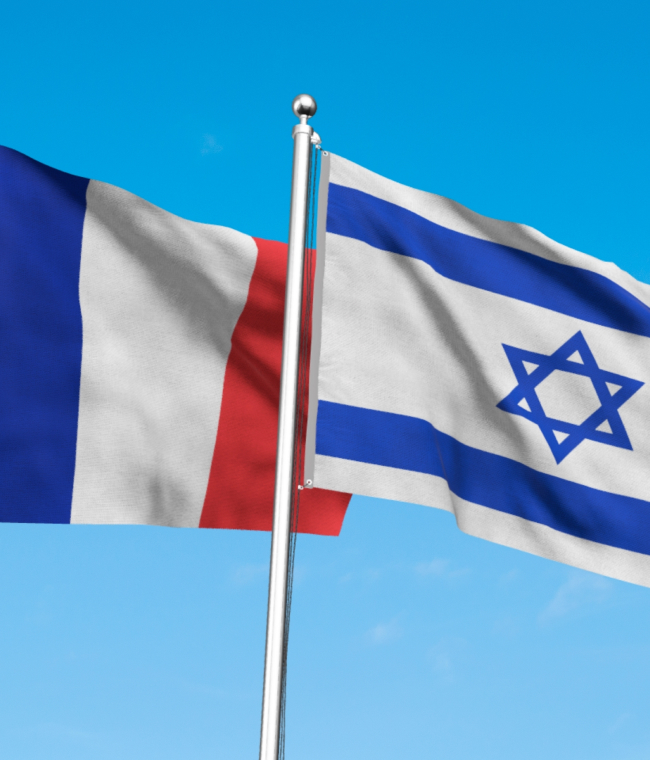 2 flags of france and israel 2